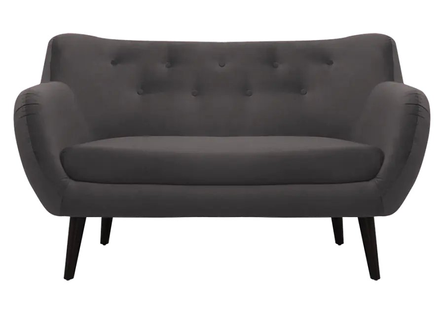 MONARCH - 2, pohovka, tmavé dřevo, čalouněná, látka tmavě šedá